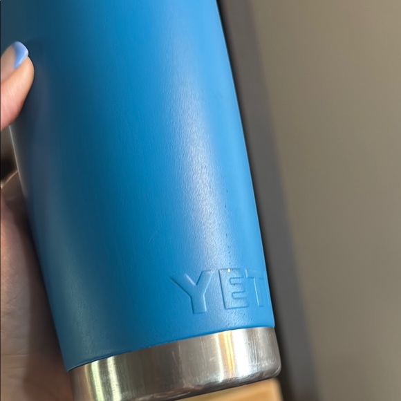 YETI Blue Tumbler with Stainless Steel Trim - Picture 4 of 4